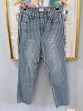 Kenzie The Allie High Rise Slim Straight Leg Stripes Size 4/27